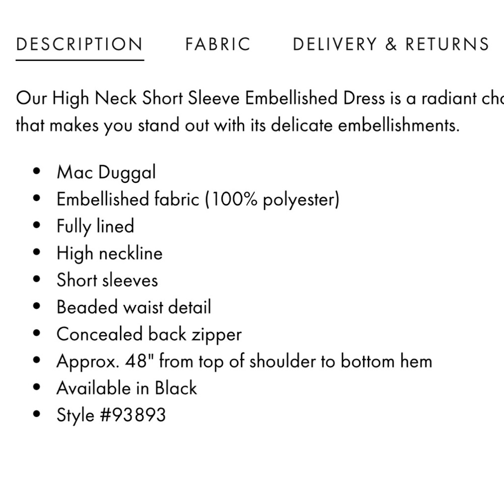 NWT Mac Duggal Black High Neck Short Sleeve Embellished Dress - size 10 - Picture 12 of 12